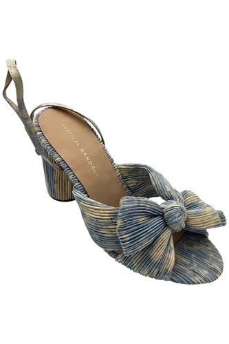 Loeffler Randall Women's Camellia Bow Heel Sandals Dust Blue Floral