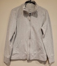 L. L. Bean Women's M Reg. Gray Sweatshirt Jacket. 98/2 Cotton/Spandex. Soft.