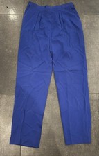 Vintage Judith Ann Saks Fifth Ave Blue Silk Solid Pants Size Medium