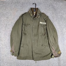 Vintage Abercrombie & Fitch Jacke Herren Größe Large Grün M-65 Militär Feld Sherpa