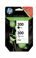 Image of Genuine HP 300 Black & Colour ink cartridges - JUL/2022