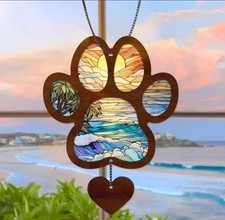 "Stain Glass" Style Acrylic Window Hanger Loss Of Pet Sympathy Gift