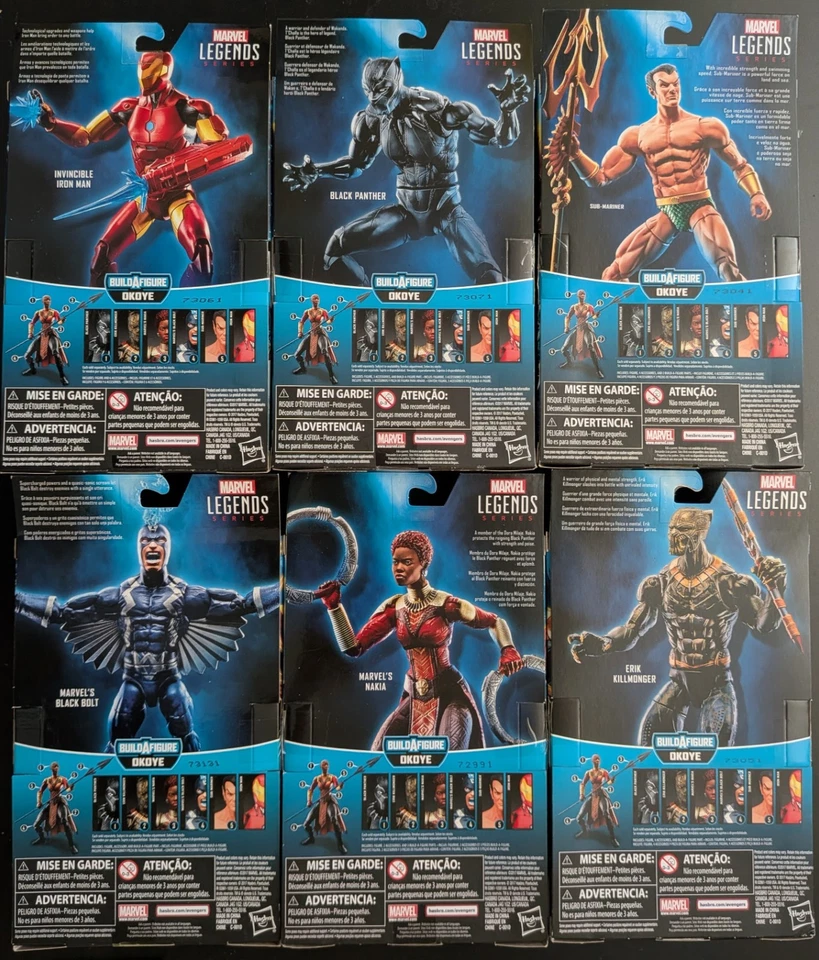 Marvel Legends BLACK PANTHER OKOYE BAF Wave Complete Set of 6 Figures NEW SEALED - Image 2 of 4