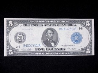 High Grade 1914 $5 FRN New York Uncirculated