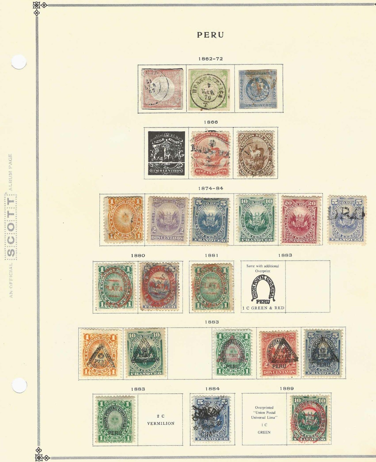 PERU COLLECTION PRE-1940 ON SCOTT INTERNATIONAL ALBUM PAGES PART I