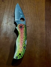 Abel, RainBow Trout , Spyderco Native knife.