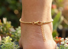 Chic Modern Gold Tone Round Box Chain Anklet | Premium Brass Gold plated — photo 5