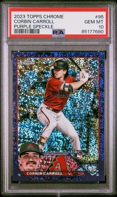 2023 Topps Chrome Corbin Carroll RC Purple Speckle /299 #95 PSA 10 GEM MT