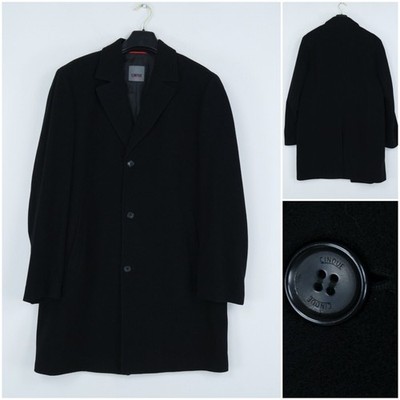 Mens Coat Large Size US 44 Black CINQUE Wool Cashmere Overcoat