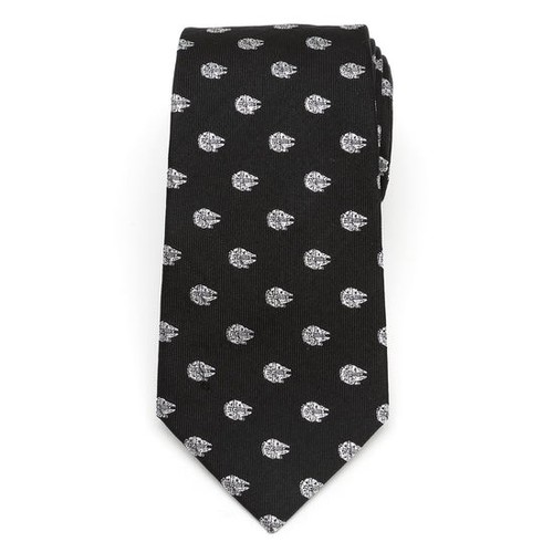 Corbata metálica Star Wars Halcón Milenario plateada y negra - Imagen 3 de 5