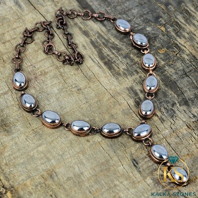 Mothers day Deal Copper Shungite Stone Wife Chain Artisan Electroformed Necklace