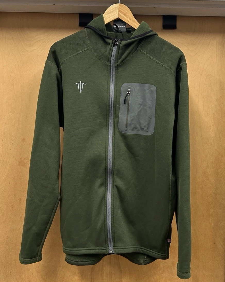 Wild Things Green Gorpcore Miltary Polartec Superfleece Hoodie Size Large