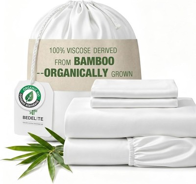 Bamboo Viscose Sheets - 100% Organically Grown, Up to 18'' Deep Pocket Queen