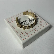 Alexander McQueen Gold Skull Bracelet