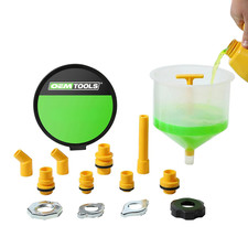 No-Spill Coolant Funnel Kit, 15 Piece Fluid and Oil Funnel Set, Allows Access to