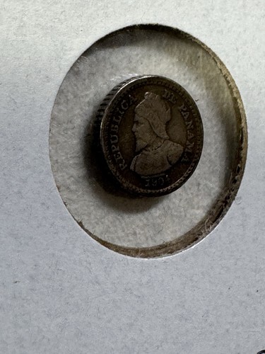 1904 Panama 2-1/2 Centesimos Tiny Silver Coin Low Mintage Panama Pill - 第 2/8 張圖片