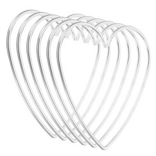 4inch Dream Catcher Rings, 6 Pcs Metal Heart Shape Floral Ring, White Silver