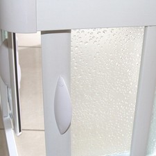 BOX DOCCIA SOPRA VASCA ANGOLARE IN PVC CRILEX ACRILICO ANTA SCORREVOLE BIANCO