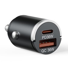 USB C Car Charger Fast Charging, 36W Dual Port Car Charger Adapter, PD 36W USB