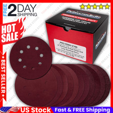 160 Pack 5 Inch Sanding Discs 8-hole Red Variety Pack Grit Hook Loop Sandpaper
