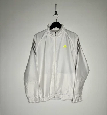 Adidas Herren Windbreaker Trainingsjacke, weiß-grau gestreift, Größe L - Bild 1 von 2