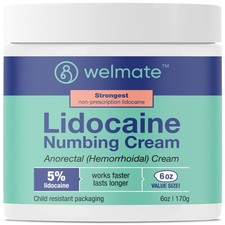 WELMATE - 5 Lidocaine Numbing Cream, 6oz 170g - Maximum Strength Lidocaine Cr...