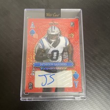 JaTavion Sanders 2024 Wild Card Stacked Deck Auto Card 2/2 Bookend Ace of Hearts