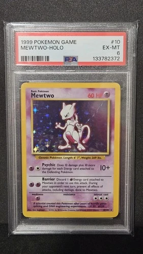 Mewtwo Base Set Unlimited Holo Rare 10/102 PSA 6