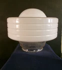 Vintage Light Fixture Shade Art Deco Milk Glass Flush Mount Globe Only