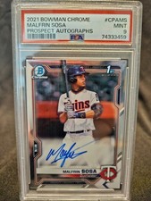 2021 Bowman Chrome Prospect Autographs Malfrin Sosa PSA 9 #CPAMS Minn Twins