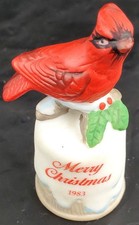 Enesco Vintage Cardinal 1983 Merry Christmas Thimble - GUC