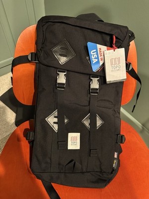 New! NOS Topo designs Black Klettersack Backpack Bag. Made In USA