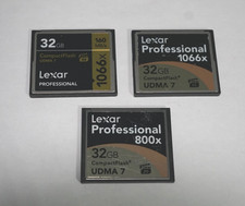 LEXAR 32GB COMPACT FLASH MEMORY CARDS LOT OF 3
