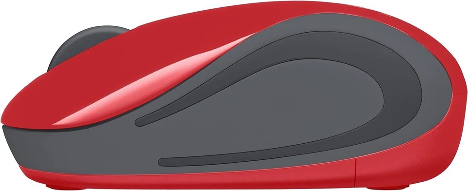 Logitech Wireless Mini Mouse M187 Ultra Portable Optical 1000DPI 3-Button - Red - Image 4 of 4