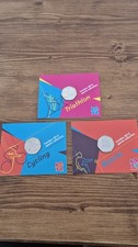 2012 London Olympic 50p Coins Triathlon Cycling Boccia UNC Cards Royal Mail