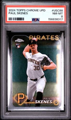 2024 TOPPS CHROME UPDATE #USC88 PAUL SKENES ROOKIE RC PSA 8