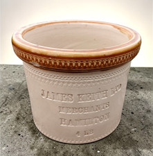 James Keith Hamilton Scotland 4 lb  advertising dairy cream butter crock pot.