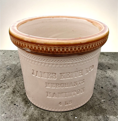 James Keith Hamilton Schottland 4 Pfund Werbung Milch Sahne Butter Topf.