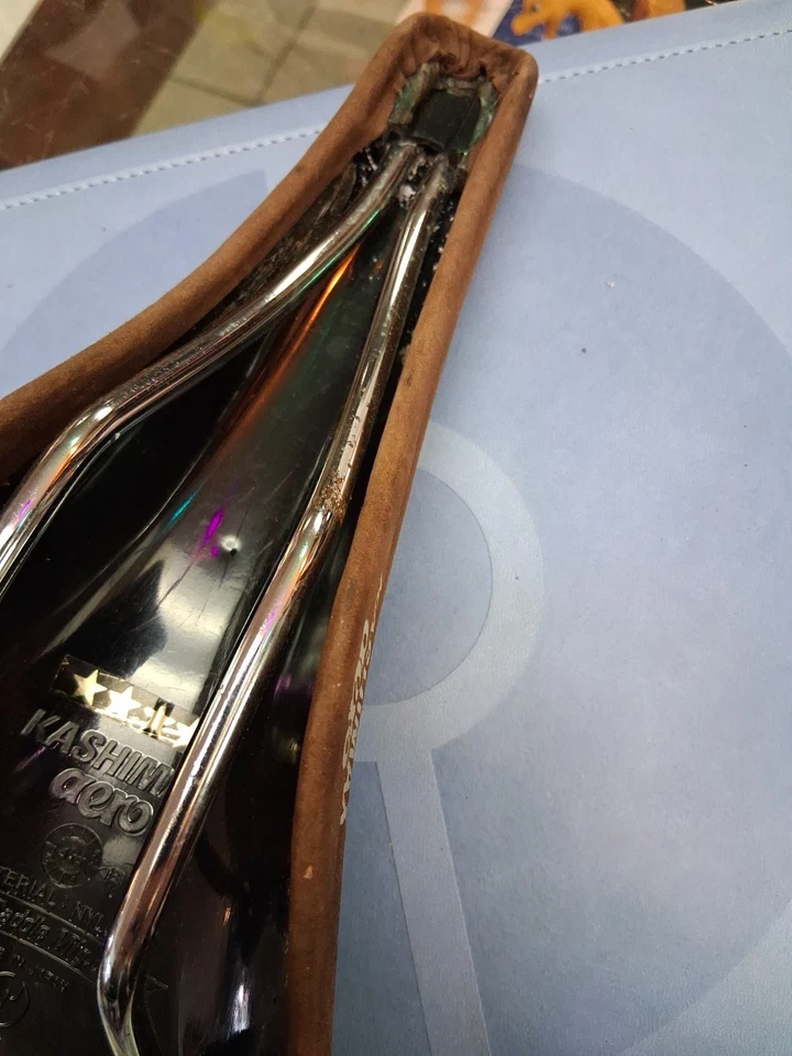 KASHIMAX BMX aero saddle Old School brown suede Pro - Image 3 of 4