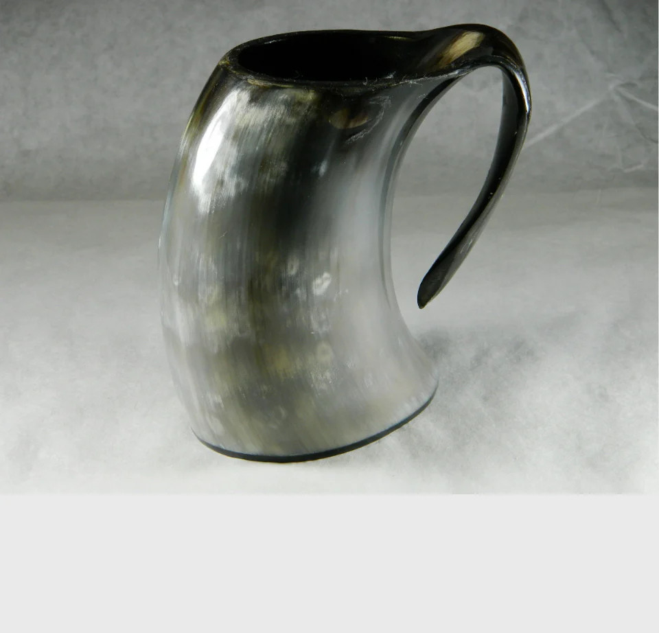 Viking Horn Drinking Mug Tankard Cup - Real Bull Horn Mug Just Like the