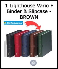 BROWN Lighthouse Vario F Coin Banknotes Stamp Album Quality Binder Slipcase