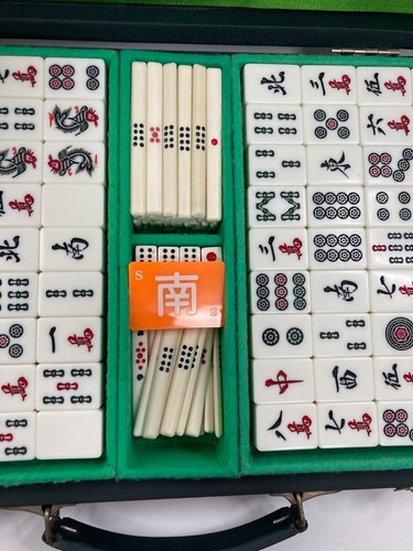 Vintage Mahjong Set Traditional Mah-Jong Game Set w/ Case Box 17484 - Picture 14 of 24