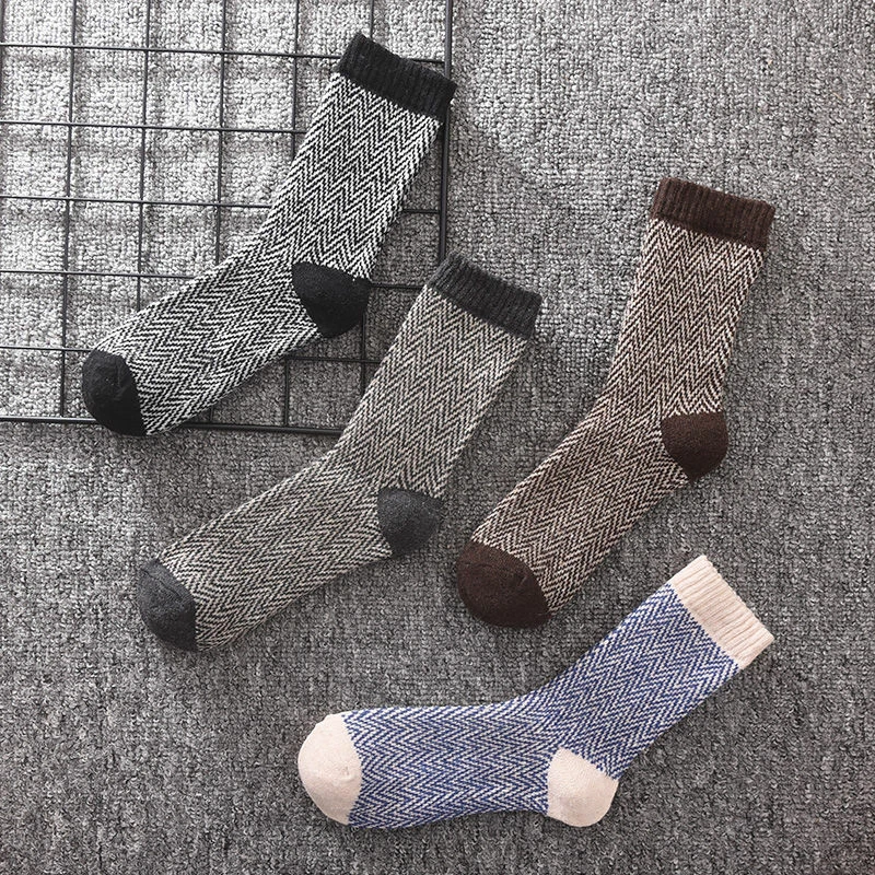 5 pares de calcetines de invierno para hombre de lana cachemir gruesos cálidos suaves informales ondulados de agua Foto 3 de 4