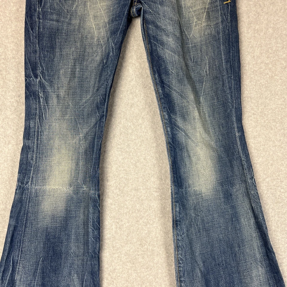 VINTAGE LTB Jeans Womens 27x32 Blue Denim Pants Low Rise Boot Wide Rodeo 90s Y2K - Image 4 of 4
