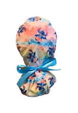 Lilo  Stitch Medical Hat, Ponytail Nurse Scrub Cap SATIN LINED, Buttons