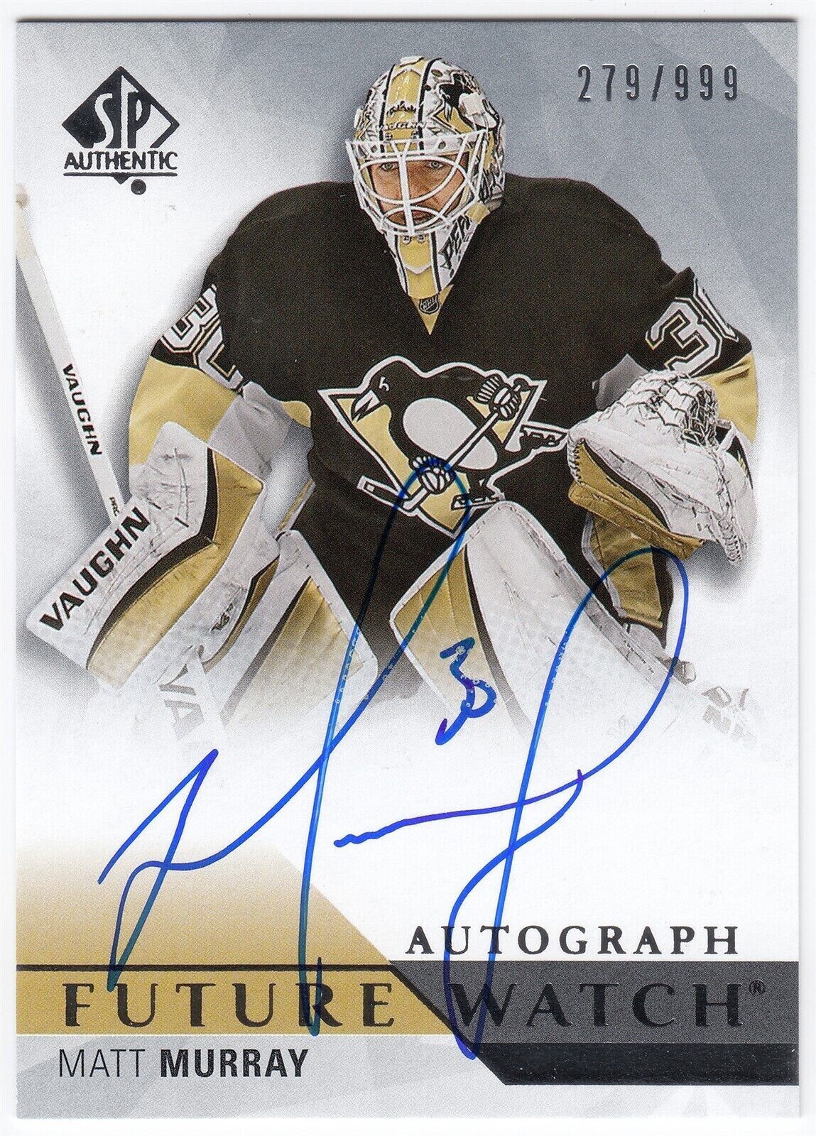 2015-16 UD SP Authentic Future Watch Auto MATT MURRAY #220 #/999 Penguins Rookie