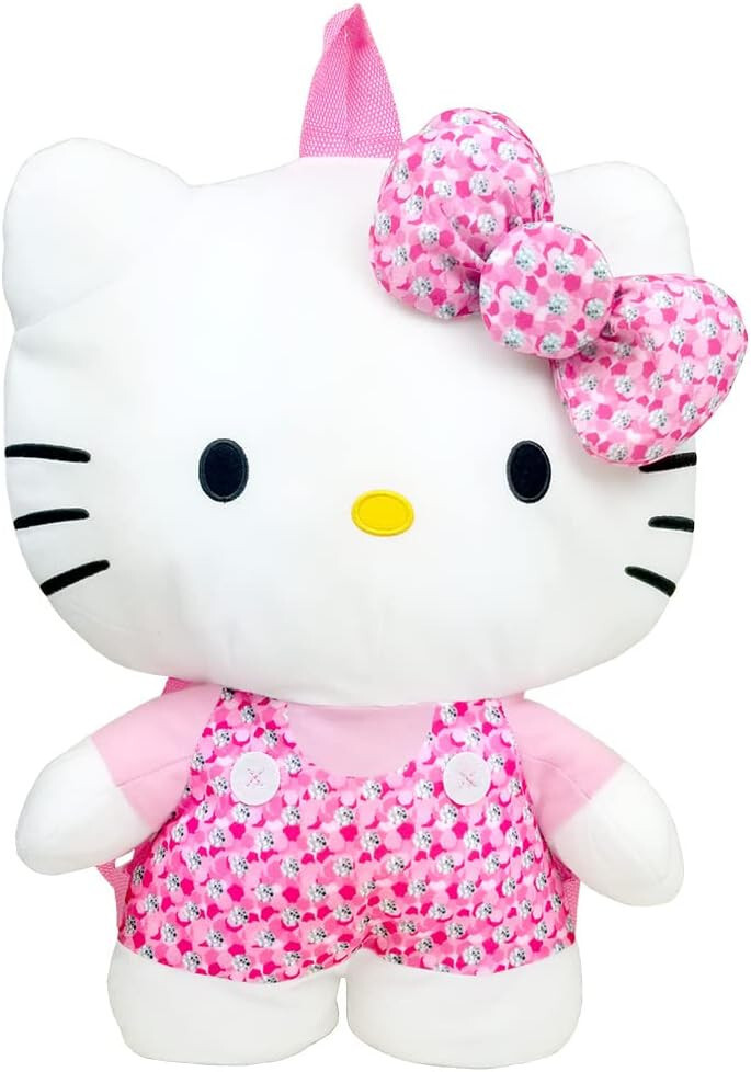Hello Kitty and Friends Plush Backpack 16 Inch Soft Doll Bag with Allover Diamond Design