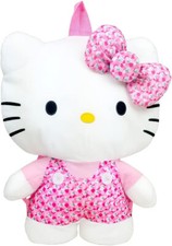 Plush Backpack - Hello Kitty and Friends - Allover Diamond 16" Soft Toy Doll Bag