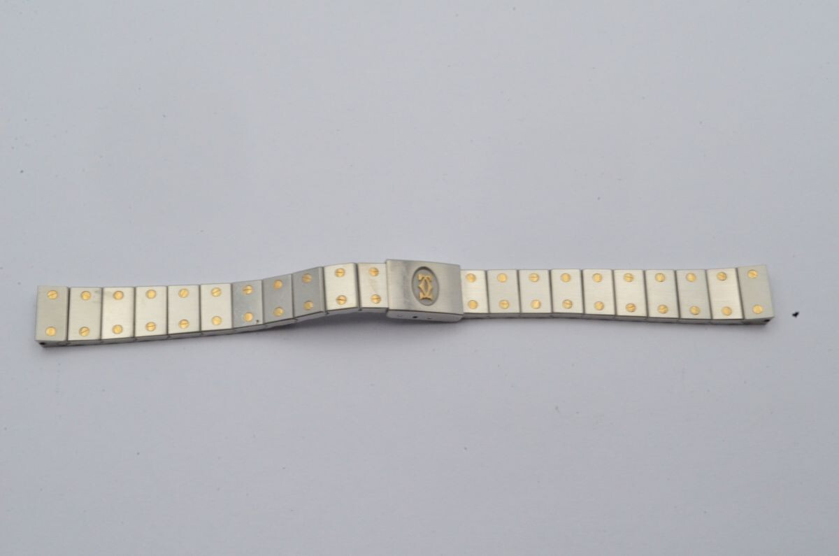 Vintage Cartier Santos 12mm Steel & Gold Bracelet Rare Excellent Condition-image