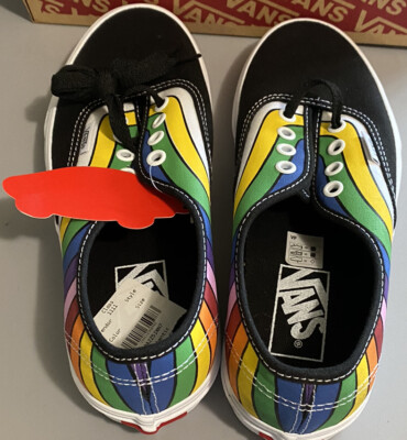 NEW Unisex VANS Refract Authentic Rainbow Skate Shoe Blk/Wht  display picture 1